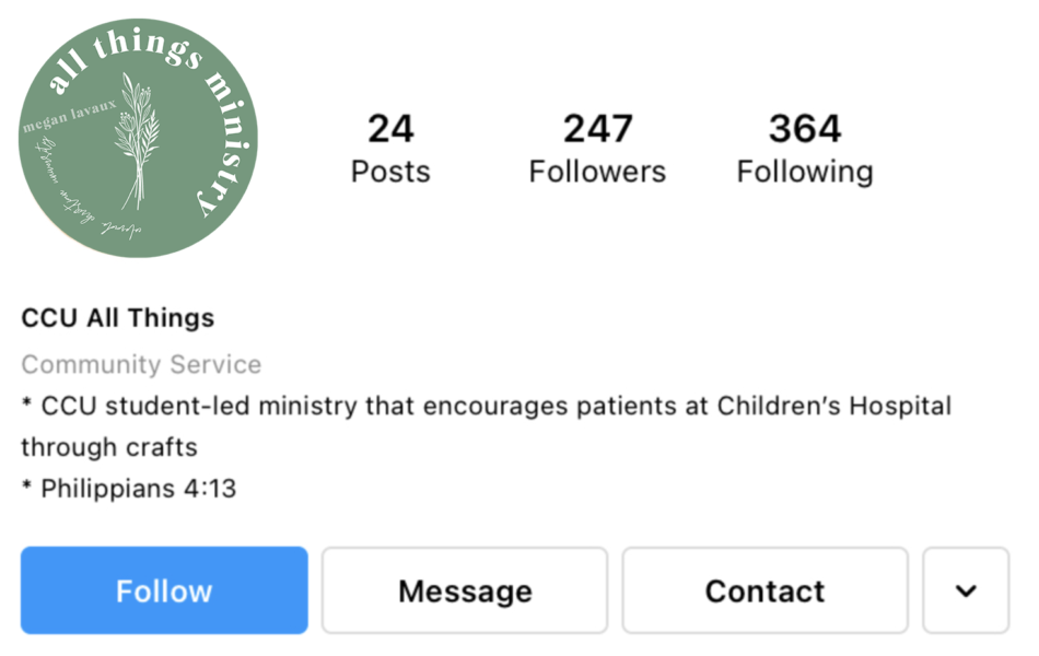 Instagram Rework for "All Things" Ministry