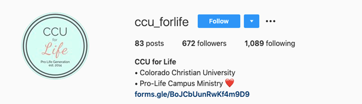 The CCU for Life logo
